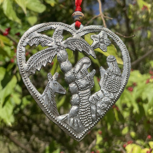 Heart-shaped Nativity Ornament